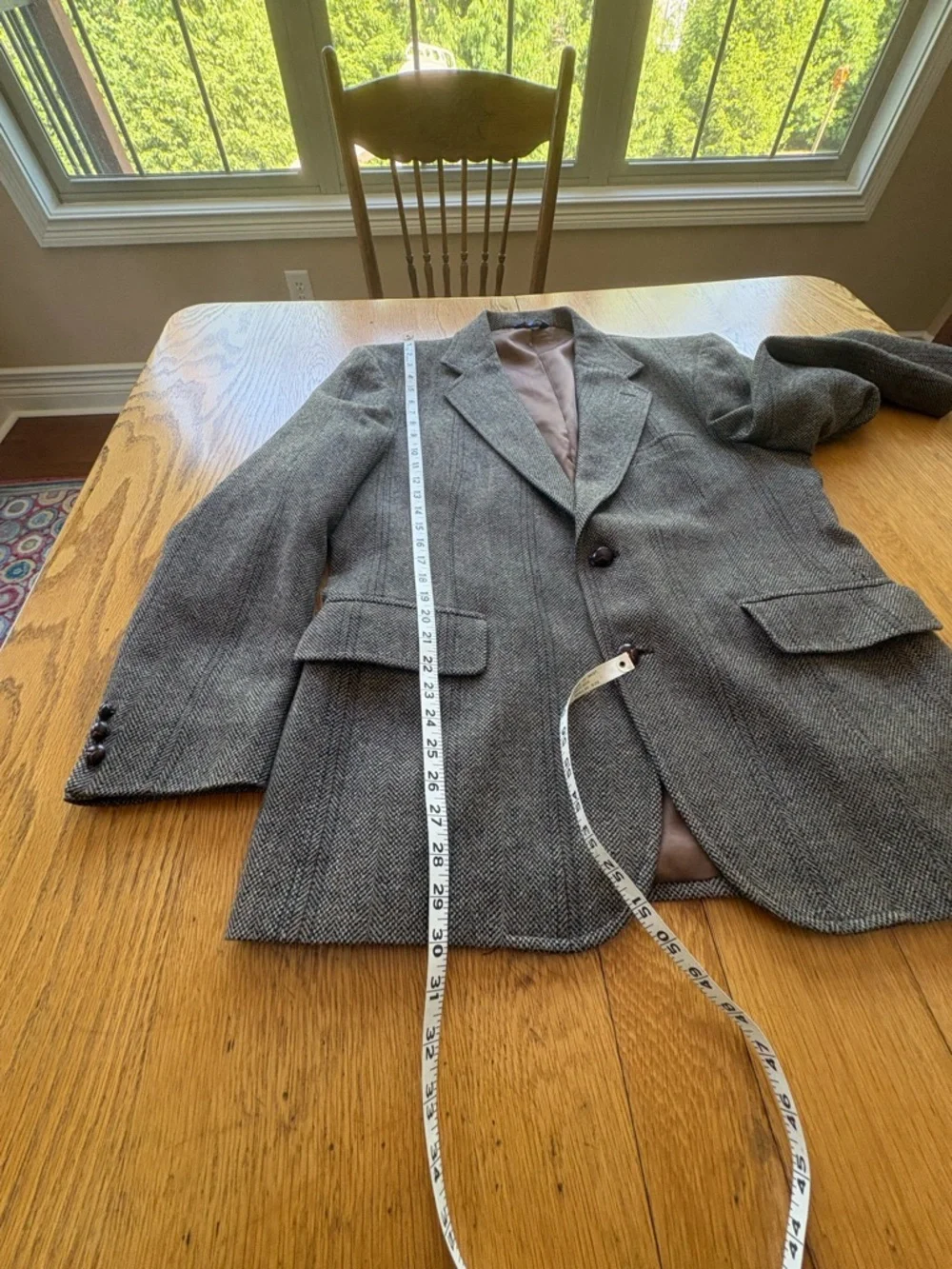 Pendleton Blazer Mens Vintage 44 Tan Brown Tweed Wool Sport Coat REaD Holes